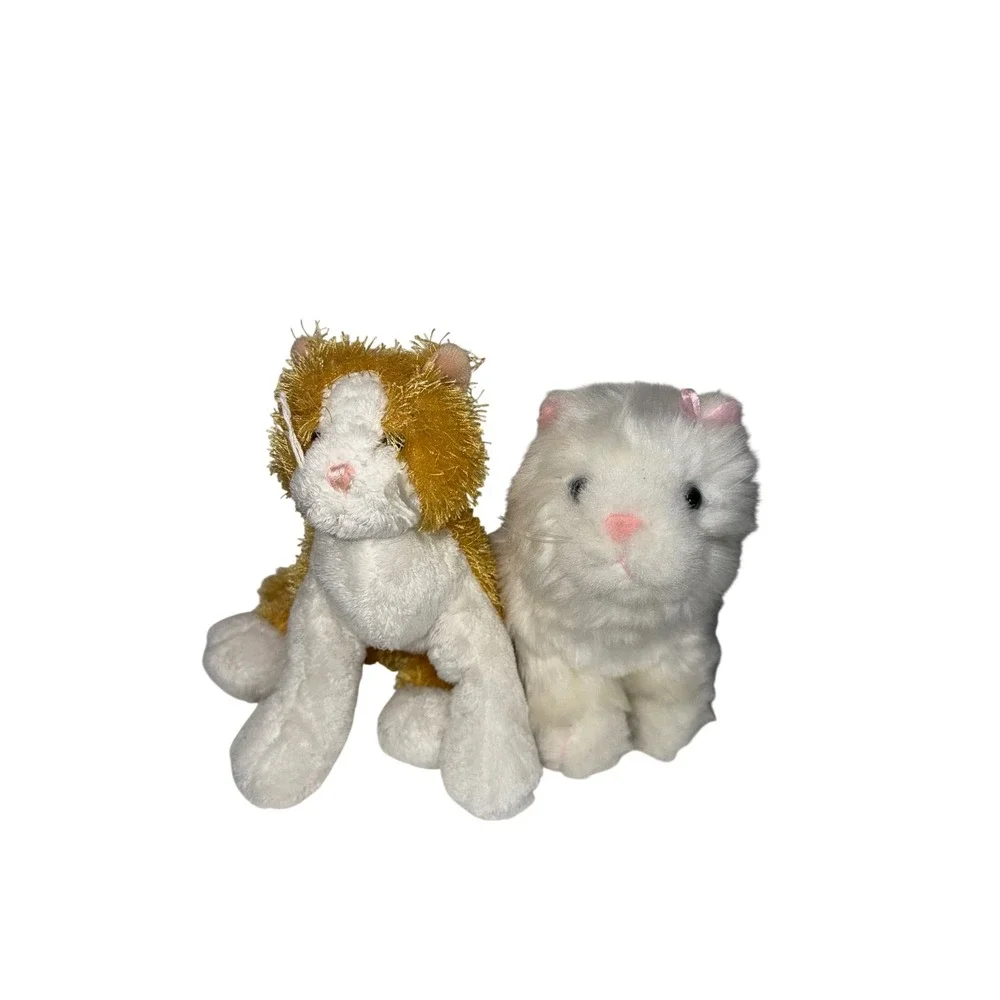 Ganz Webkinz Cat Plush Lot of 4 Ginger White Grey Tabby Stuffed Animal Toys